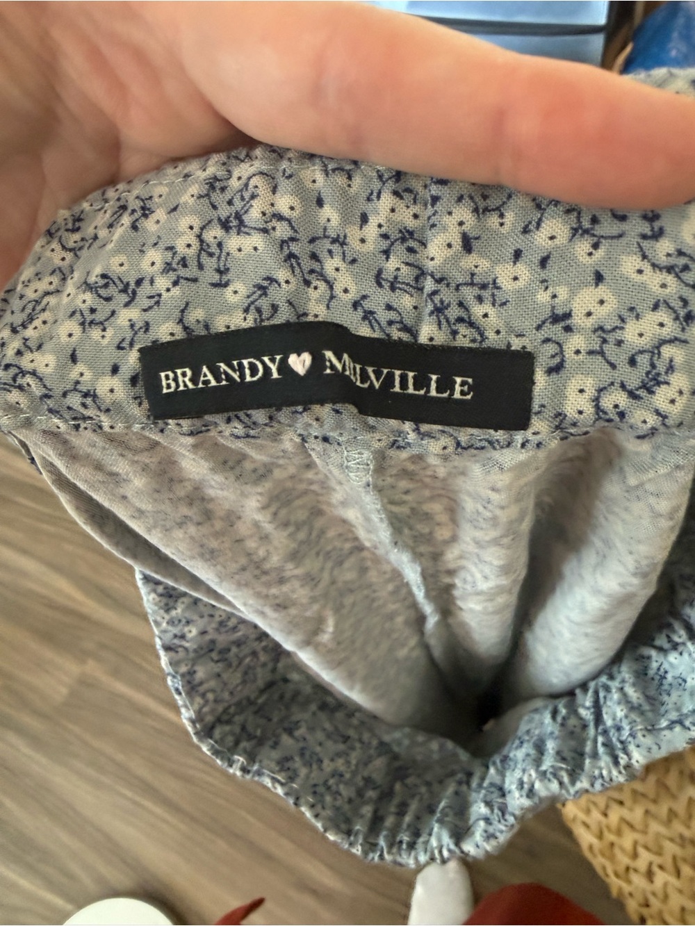 Brandy Melville Pheobe Blue Floral Midi Skirt - Picture 4 of 5